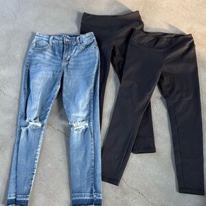 3 Pair Girls 14/16 Leggings & Jeans - Danskin and Art Class - Like New